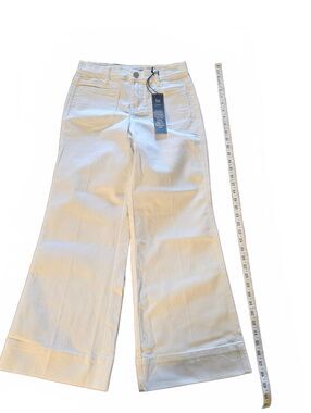 2P White Wide Leg High Waist Pants